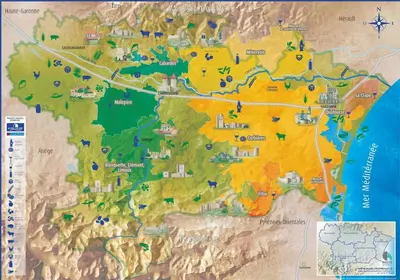 a map of the united states with cities and roads at La Maison Laurier in Lézignan-Corbières