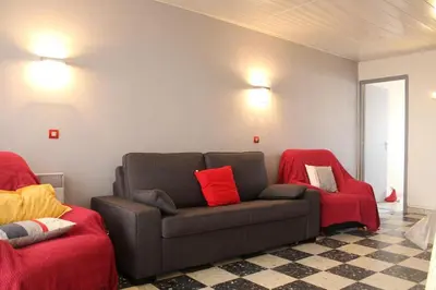 a living room with a couch and two chairs at Appartement 3 pièces PORT LA NOUVELLE PN540-008 in Port-la-Nouvelle