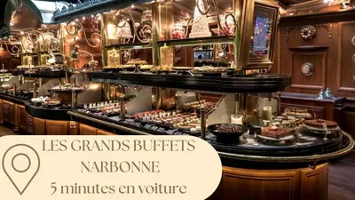 a display case in a restaurant with food on display at Instant villa Serenity - 8 people with a view in Narbonne
