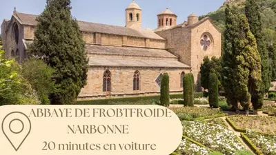 an old building with a sign in front of it at Instant villa Serenity - 8 people with a view in Narbonne