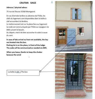 a picture of a building with a gate on the door at L'Autan sage in Montgeard