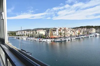 a view of a harbor with boats in the water at Appartement évasion sur le port de Gruissan - GN380-C67 in Gruissan