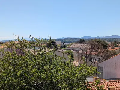 a view of a city from the top of a tree at Charmant T2 pour 4 pers à 100m de la plage avec balcon - FR-1-797-61 in Port-la-Nouvelle