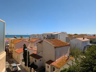 an aerial view of a city with buildings at Charmant T2 pour 4 pers à 100m de la plage avec balcon - FR-1-797-61 in Port-la-Nouvelle