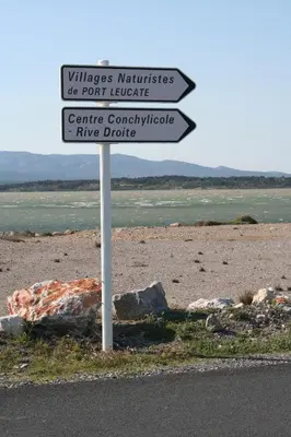 a street sign on the side of a beach at Red sun and green tea in Saint-Jean-de-Barrou
