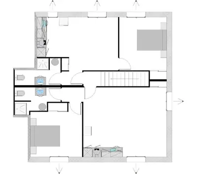 a floor plan of a house at Gites des Camparros in Nailloux
