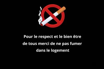 a no smoking sign with a cigarette in it at Le bridgerlove Tantra Jacuzzi Unique in Quillan