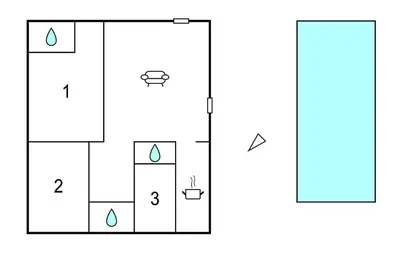 an illustration of a chessboard with four squares at 3 Bedroom Stunning Home In Vieussan in Vieussan