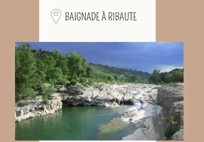 a picture of a river with rocks and trees at Maison Pagnol in Pépieux
