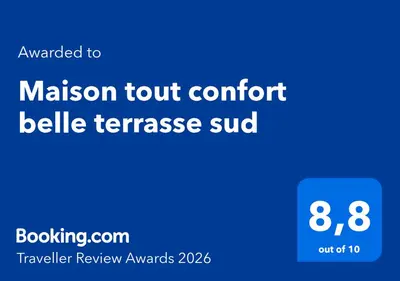 a screenshot of a cell phone with the translation tour comfort bella terrasurse at Maison tout confort belle terrasse sud in Sigean