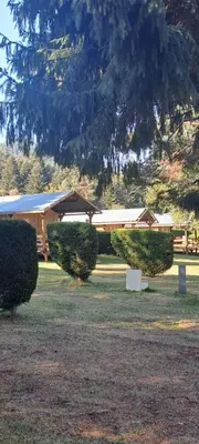a pavilion in a park with two bushes at grote lodge safaritent 4 in Camurac