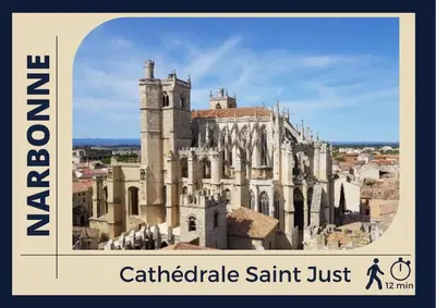 a picture of a cathedral with the words catholic saint just at Maison des Artistes - Centre Ville in Narbonne