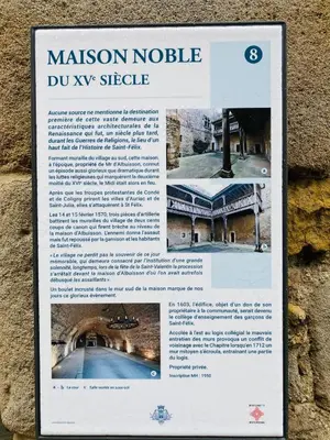 a sign posted on a wall of a museumnode durasyisel at L'intendance - calme et cosy, vieilles pierres in Saint-Félix-Lauragais