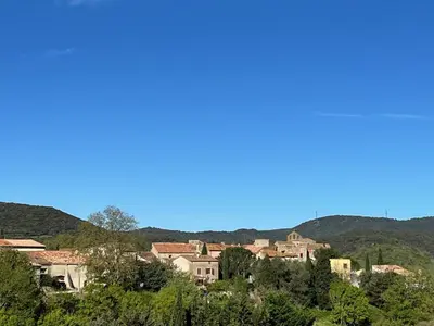 a group of houses on a hill with trees at Helena in Quintillan
