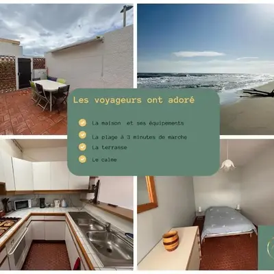 Pavillon cosy 6 pers Patio privé et plage à pied