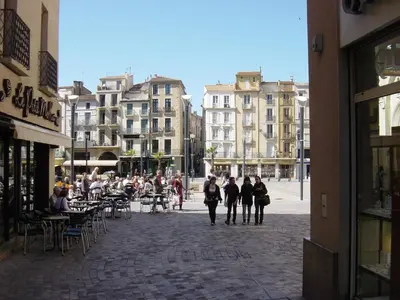 a group of people walking down a street at B&B Domaine Méditerranée in Paraza