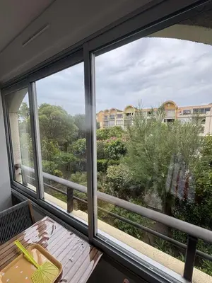a view from a window in a room at Superbe Appartement T2 climatisé in Gruissan