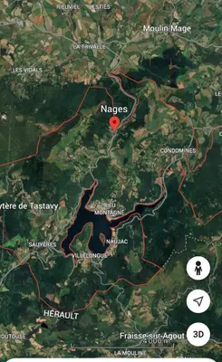 a map of the negev with a red marker at Magnifique Gîte 4 à 10 personnes in Nages