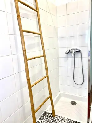 a ladder in a bathroom with a shower at Le PALACE, Auberge in Carcassonne