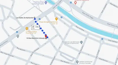 a map of the subway in berlin with a blue dot at Le Chenal - Appartement Duplex proche des halles in Narbonne