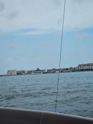 a view of the water from a boat at L'espadon du port, air conditioning, terrace, sea, 5 people in Port-la-Nouvelle