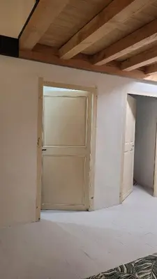 a garage door in the middle of a room at Peyriac de Mer House in Peyriac-de-Mer
