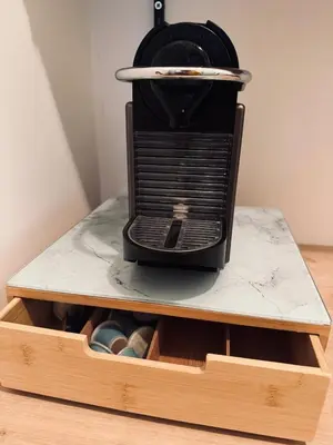 a toaster oven sitting on top of a counter at L'Estaple in Berlou