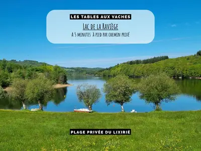 a collage of four pictures of a garden at Les Tables Aux Vaches à la Salvetat in La Salvetat