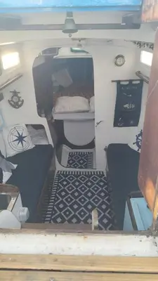 an inside view of an rv with the back door open at AMADONNe in Gruissan