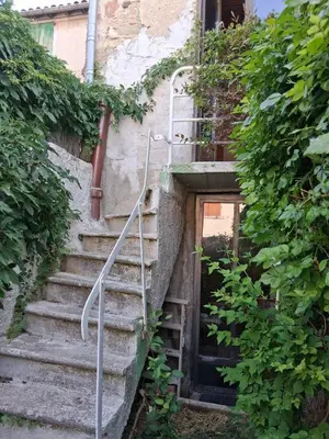 a set of stairs in front of a building at - Atelier - in Villalier