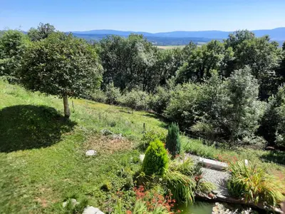 a garden with trees and plants in a field at gîte les Libellules in Saint-Salvy-de-la-Balme