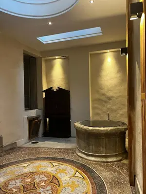 a room with a tub in the middle of a room at Maison Gally Historic Luxury in Carcassonne
