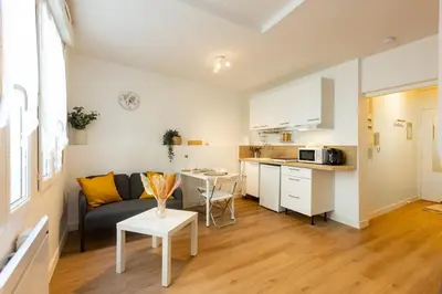 a living room with a couch and a table at Grand Studio Centre Castres in Castres