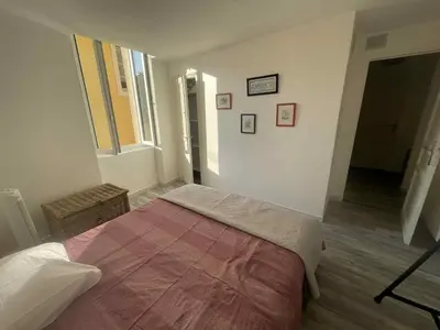 a bedroom with a large bed in a room at Le Nid du Peintre in Narbonne