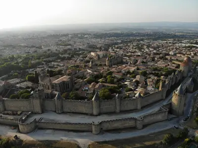 an aerial view of the city of segovia at Domaine Fontgrande Gîte in Carcassonne