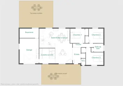a floor plan of a house at Le Gîte Sambacacia in Montazels