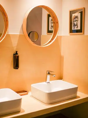 a bathroom with a white sink and a mirror at Casa Bonnafous in Villesèque-des-Corbières