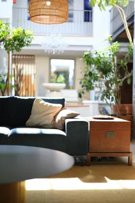 a living room with a couch and a coffee table at Le Pavillon - Demeure de prestige avec14 chambres pour 30 pers - Piscine in Garrevaques