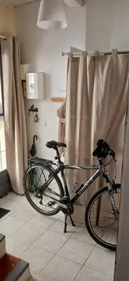 a bathroom with a shower and a sink at la guitoune du pélican halte à vélo in Puisserguier