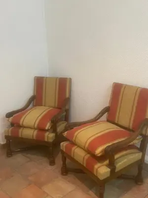 two chairs sitting next to each other in a room at Apartment for 2 in Embres in Embres-et-Castelmaure
