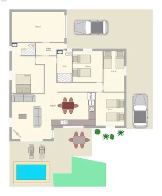 a floor plan of a house at Villa la garrigue in Boutenac