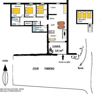 a floor plan of a house at Chateau st-auriol - la bergerie in Lagrasse