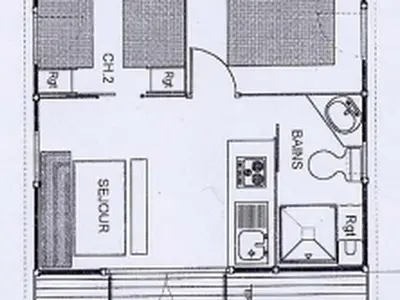 a floor plan of a small apartment with at Chalet avec Terrasse pour 5 personnes - API-1-52-905 in Camon