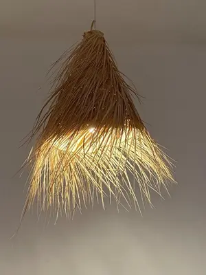 a bunch of straw light hanging from a ceiling at L'Échappée Belle 3 étoiles - Piscine, Jardin et Pool-house - Proche Cité in Carcassonne