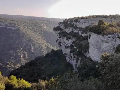 an aerial view of a village on a mountain at Maison entre mer et montagne in Cassagnolles