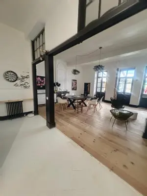 a large living room with a table and chairs at Day rental for Family Reunion, Anniv in Mazères