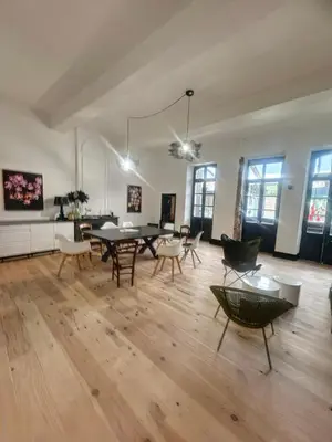 a large living room with a table and chairs at Day rental for Family Reunion, Anniv in Mazères