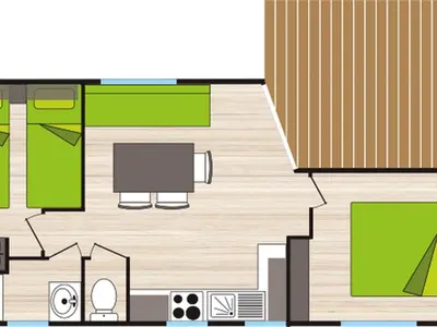 a floor plan of a house at Mobil-home avec Terrasse à Axat - API-1-52-1004 in Axat