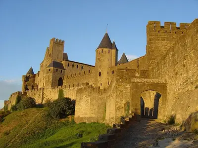 a large castle on top of a hill at Detached Family Villa in Les Cammazes in Les Cammazes