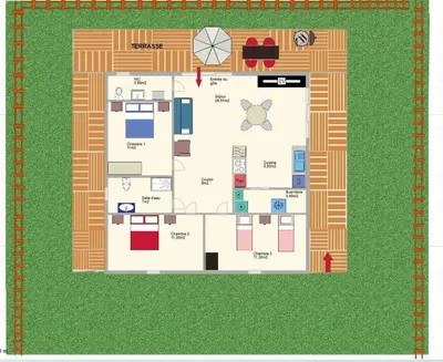 a floor plan of a resort at Les ferrajals in Rouvenac